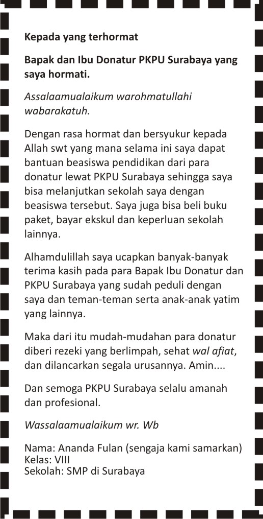 Terima Kasih Bapak Ibu Donatur Pkpu Surabaya Zakat Center